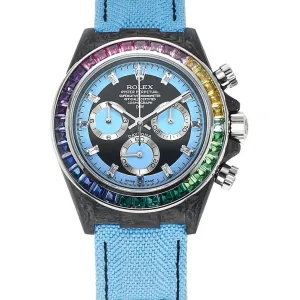 DIW Daytona Rainbow Blue Carbon in Blue Nylon Strap