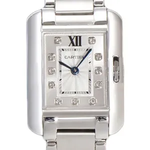 Tank Anglaise 30.2mm White Dial with Diamond Marker in Steel